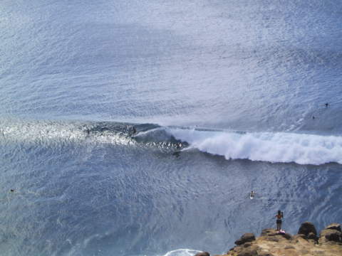  Surfers at Honolua Bay 